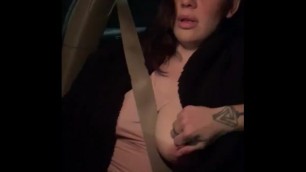 Smoking, Teasing My Nipples, and Masturbating in the Car (public)