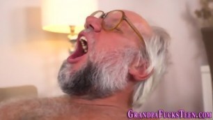 Teen Sucks Grandads Cock