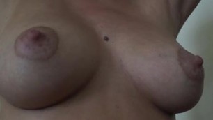 Wife's heavy tits and big nipples