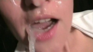 Amateur Deepthroat Gagging and Sloppy Swallowing