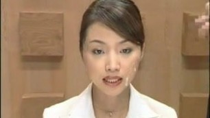 Beautiful Japanese newscaster gets several facisls