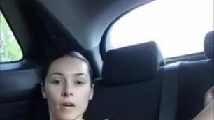 In the car masturbating