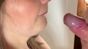 Mouth fucking chubby bbw and giving her a facial