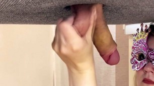 Mistress jerks off and sucks dick on the milking board