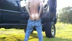 Hot Guy Jerkin off Outdoors,wife Enjoying Watching him Cum