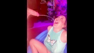 PAWG Gets Pissed on